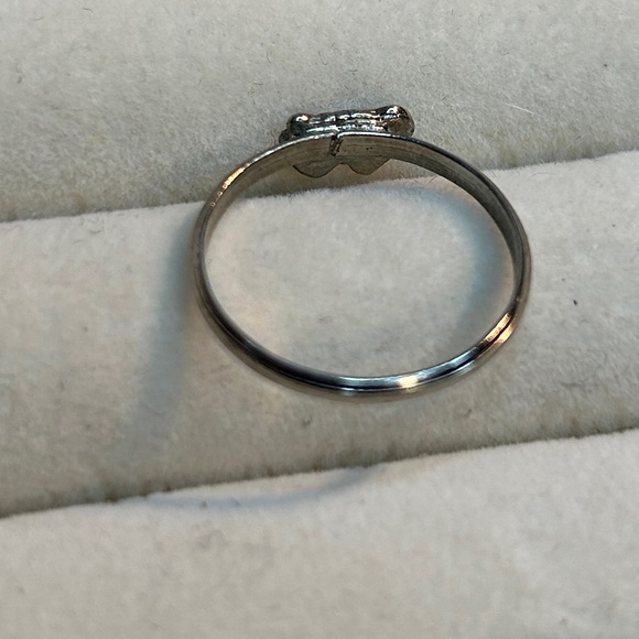 *RARE* VINTAGE 1980’s TURQUOISE & CORAL DOUBLE HEART RING - Picture 3 of 3